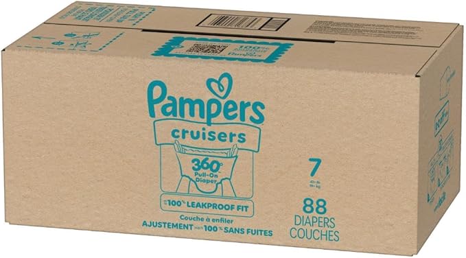 Pampers Diapers - Cruisers 360 - Size 7, 88 Count, Babyproof up to 100% Leakproof Pull-On Diaper