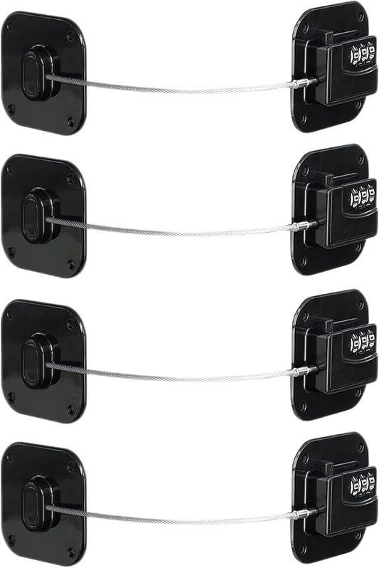 Child Safety Cabinet Locks,Drawer Locks with Combination Closet Lock,Fridge Lock,Child Proof Refrigerator Lock,Child Lock(Black 4Pcs)
