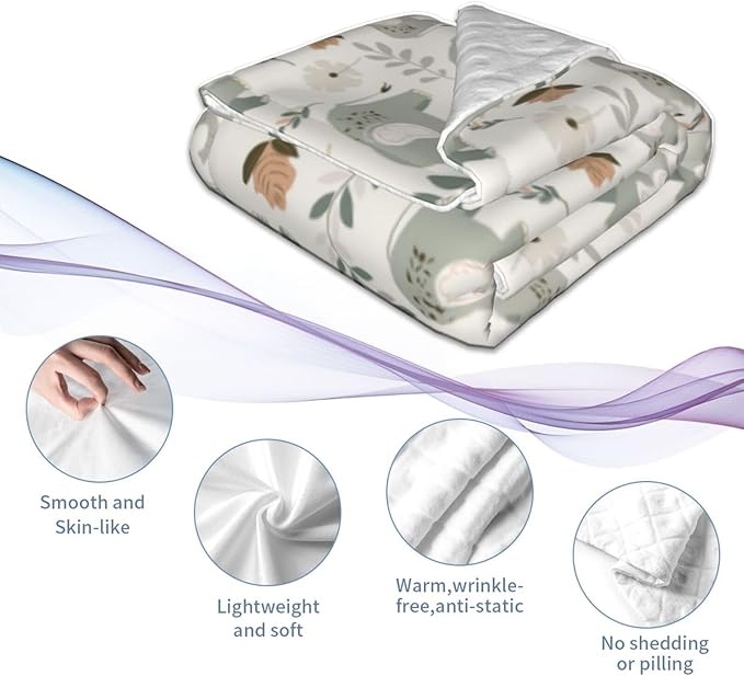 Baby Blanket Childish Elephant Boho for Boy Girl Newborn 30x40 Inch Toddler Infant Nursery Throw Blankets Double Layer Comfy Soft Plush Stroller Crib Quilt