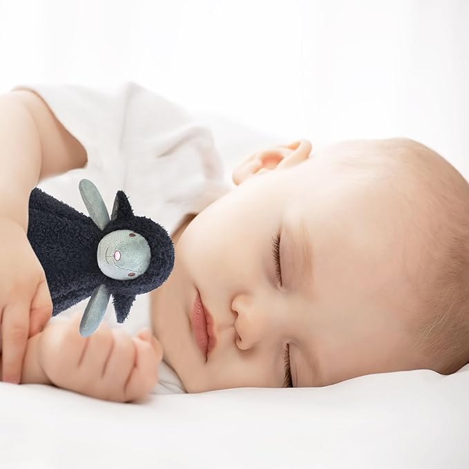 Baby Black Lamb Soft Stuffed Animal Security Blanket, Plush Sheep Character Lovey Blanket, Baby Shower/Nursery Gift, Newborn Infant Toddler Snuggle Blankie for Boys Girls, 14 Inches