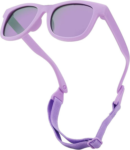 COASION Bendable Flexible Polarized Newborn Baby Sunglasses with Strap for Infant Boys Girls Age 0-12 Months CA8042