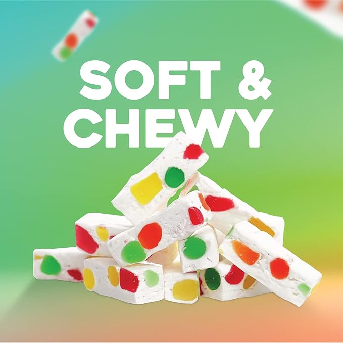 Golden Bonbon Italian Sour Jujube Nougat Candy, Soft and Chewy With Fruity Jelly Beans Original Recipe (25.2 Oz - 18 Bars, Sour)