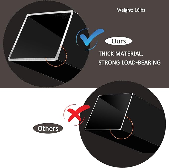 36 Inch Metal Bar Table Legs, Heavy Duty Dining Table Leg Desk Legs with Adjustment Feet, Black, Set of 2