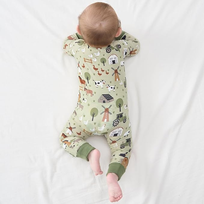 pureborn Baby Boys Girls Sleeper Snug Fit Viscose from Bamboo Pajamas 0-24 Months