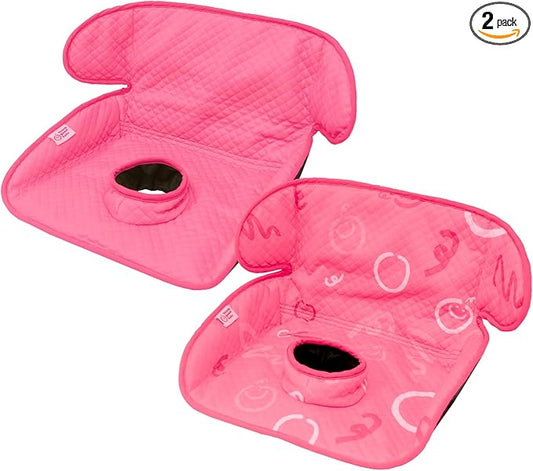 Pink Piddle Pad 2-Pack – Waterproof Car Seat & Stroller Protector for Potty Training Toddlers & Babies, Machine Washable, Anti-Slip Backing, Universal Fit
