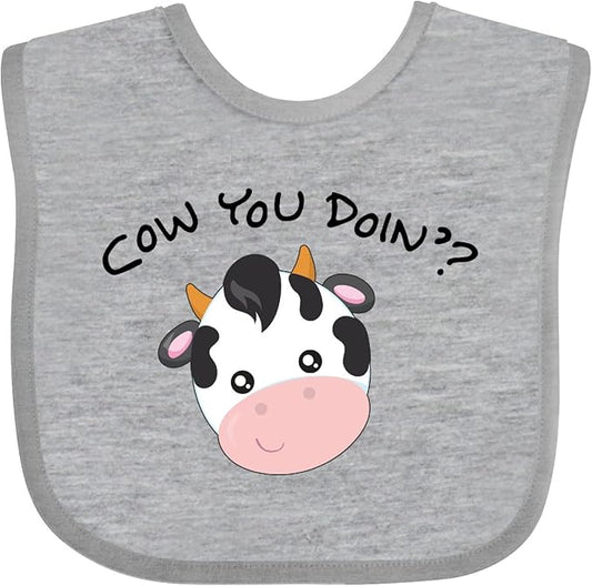 inktastic Cow You Doin' Cute Cow Baby Bib
