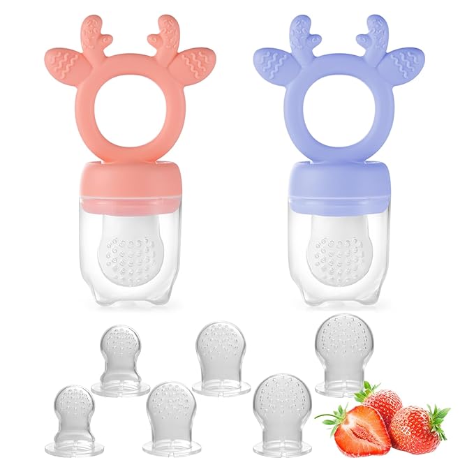 Baby Fruit Feeder,Teething Toys,Silicone teethers for Babies 3-12 Months for Baby Feeding