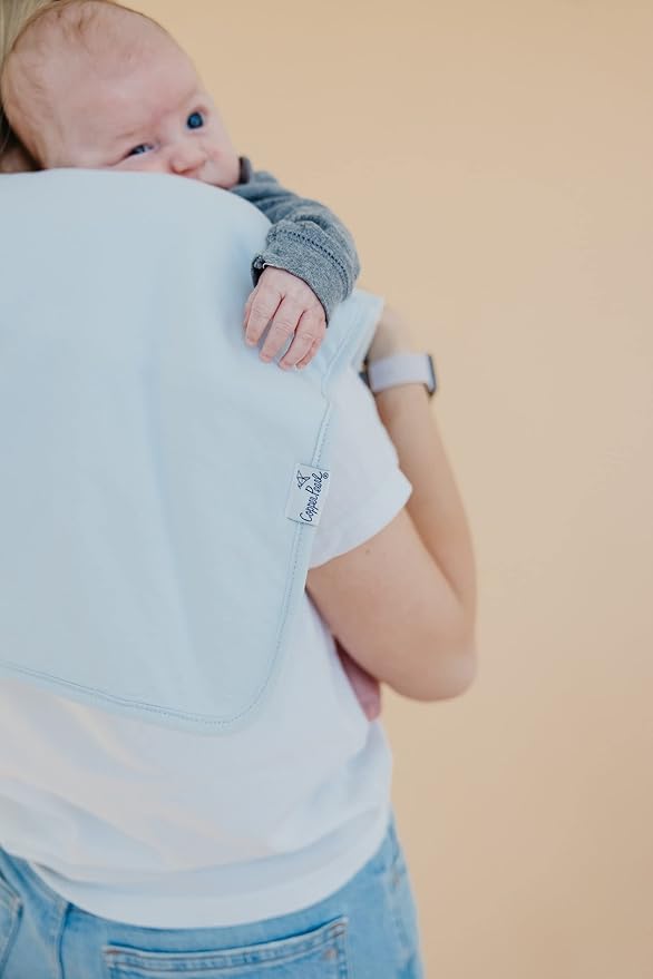 Copper Pearl Premium Baby Burp Cloths - 3-Pack Large Cotton Burp Cloths, Extra Soft Spit Up Rags with 3 Absorbent Layers, Perfect for Baby Boy and Baby Girl Gifts (21" x 10" Size, Bennie Set)