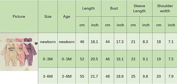 WZTYYDS Newborn Baby Girl Clothes Ribbed Romper Print Long Sleeve Jumpsuits Bow Headband Set Infant One-piece Outfits