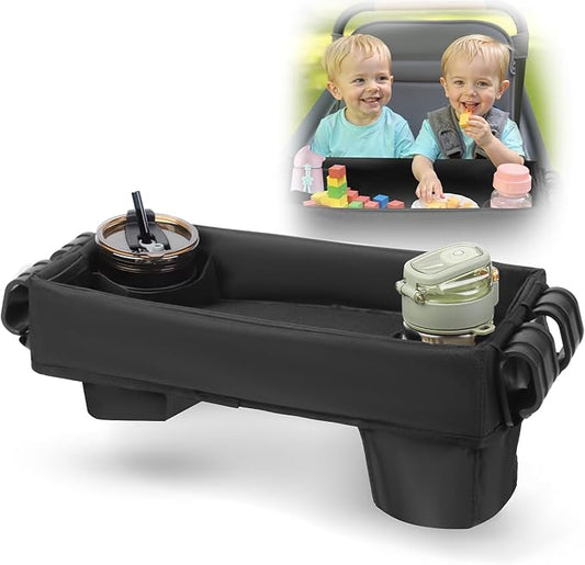 Stroller Snack Tray for Wonderfold Wagon W4 Series with Anti-Spill Cup Holders - Reinforced Frame Food Activity Tray, Waterproof Oxford Fabric,Stroller Attachment for Kids' Snacks & Drinks