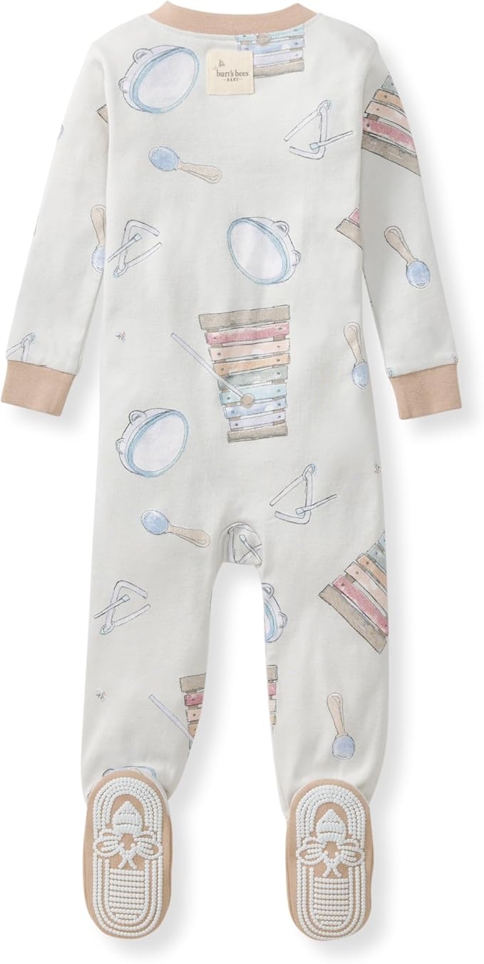 Burt's Bees Baby baby-boys Boys Sleeper Pjs, 100% Organic Cotton, One-piece Footie, Zip Up Jumpsuit, Snug Fit Pajamas