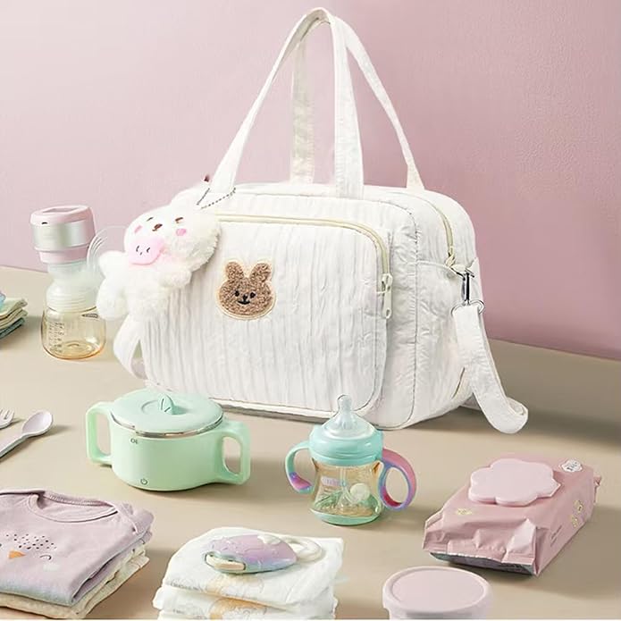 Baby Diaper Bag Tote, Cute Small Crossbody Nappy Mommy Bag, Lightweight Travel & Hospital Multifunction Storage Tote