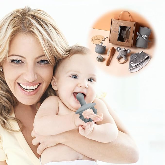 Baby Gift Set for Newborn New Baby Gift Set - Newborn Baby Essentials Baby Bath Set with Baby Blanket Baby Rattle - New Born Baby Girls Gift & Baby Boy Gifts for Baby Shower