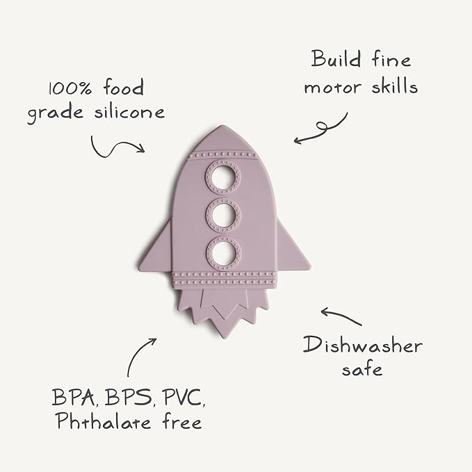 mushie Silicone Baby Teether Toy | Rocket (Cloud)