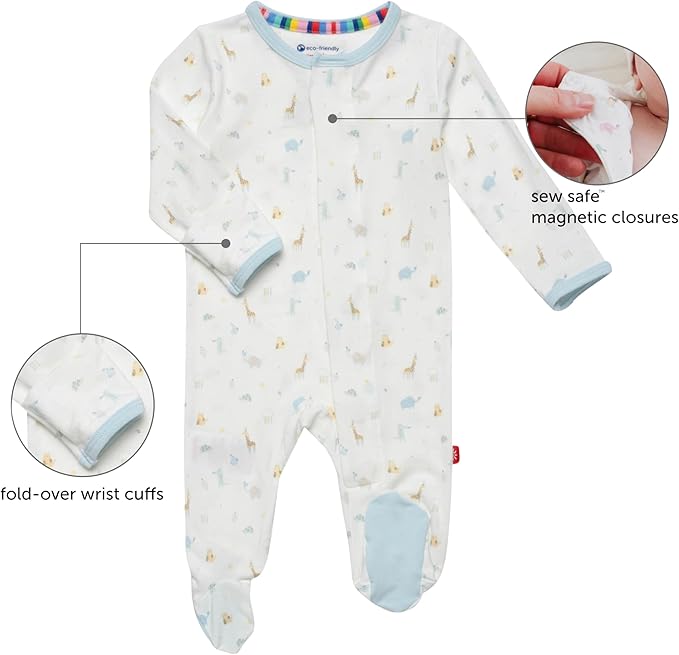 Magnetic Me Boys Modal Magnetic Baby Footie Pajamas | Silky Soft Modal Fabric | Baby Sleepers Available in Sizes PRE - 24M