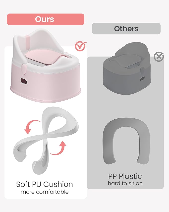 3-in-1 Toddler Potty Training Toilet for Boys and Girls Multi-use Baby Potty Chair for Toddlers 1-3 Training Potty Seat Toddler Toilet Baby Potty Training Seat with Step Stool (Pink)