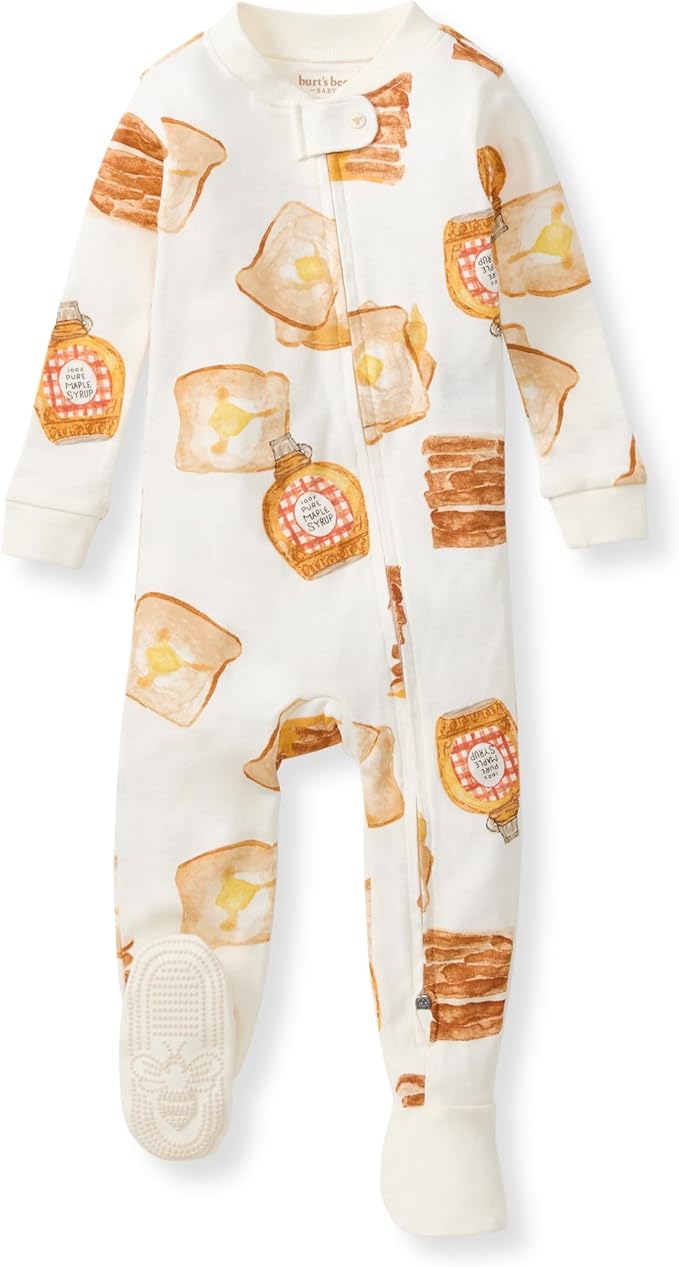Burt's Bees Baby baby-boys Boys Sleeper Pjs, 100% Organic Cotton, One-piece Footie, Zip Up Jumpsuit, Snug Fit Pajamas
