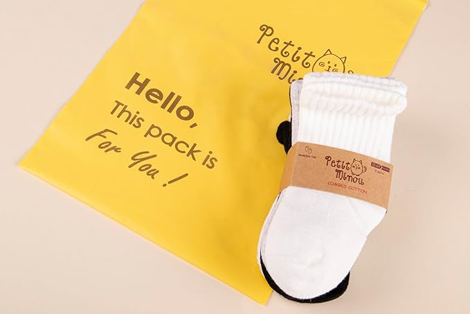 Bella Seamless-Toe Turkish Cotton Ribbed Crew Socks - Stylish and Cozy 6-Pack Baby & Toddler Socks