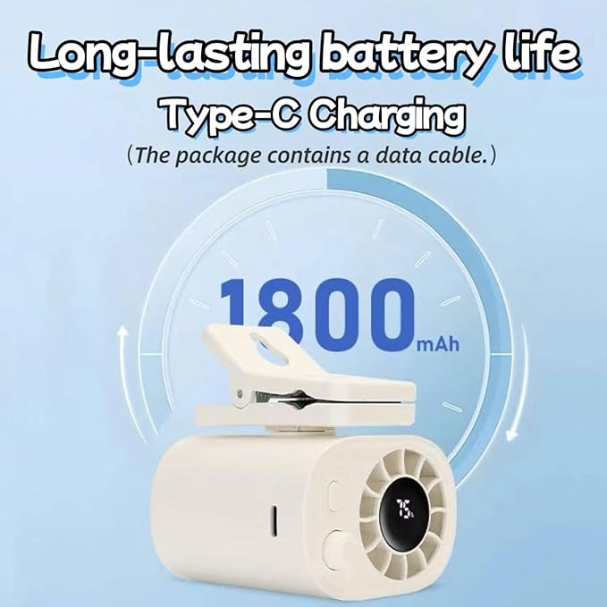 Small Clip on Fan Portable USB Mini Fan 2025 Upgrade,0-100 Speed Adjustment, Rechargeable Personal With LED Display for Umbrella,Desk,Dorm,Camping,Stroller,Golf,Gym,Beach Travel Outdoors-White