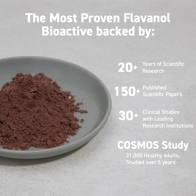 CocoaVia Cardio Health Cocoa Powder, 60 Servings, 500mg Cocoa Flavanols, Support Heart Health, Boost Nitric Oxide, Improve Circulation, Energy, Preworkout, Vegan, Dark Chocolate Cacao