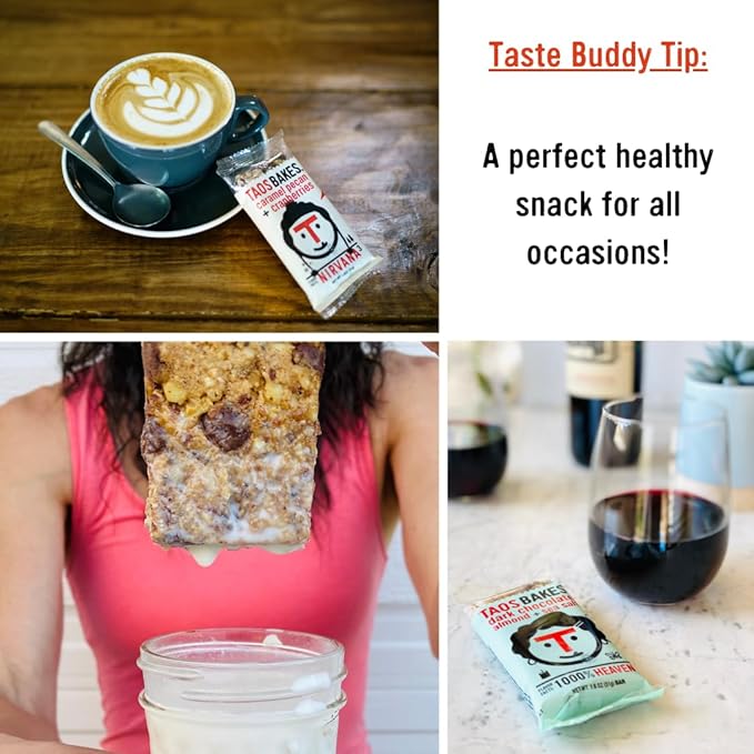 Taos Bakes - Coffee + Dark Chocolate - Breakfast Bar - 8g of Protein, 6g Fiber, & Gluten Free - Healthy Snack for Adults - Filled with PIne Nuts, Almonds, Chocolate, & Chia Seeds - 12 Pack, 1.8oz ea