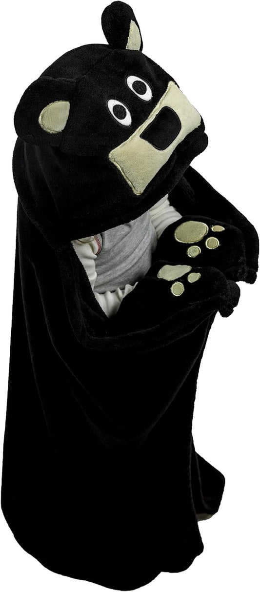 Lazy One Wearable Hooded Blanket for Kids, Animal Hooded Blanket (Bear)