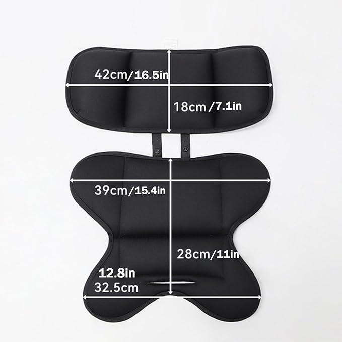 PandaEar Universal Stroller Pad, Breathable & Adjustable Car Seat Liner, Non-Slip Infant Pushchair Pad for Fits Strollers, Car Seat (Black)