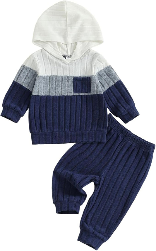 2Pcs Baby Boys Hoodie Tops Pants Set Dinosaur Deer Print Sweatsuit Fall Winter Outfits