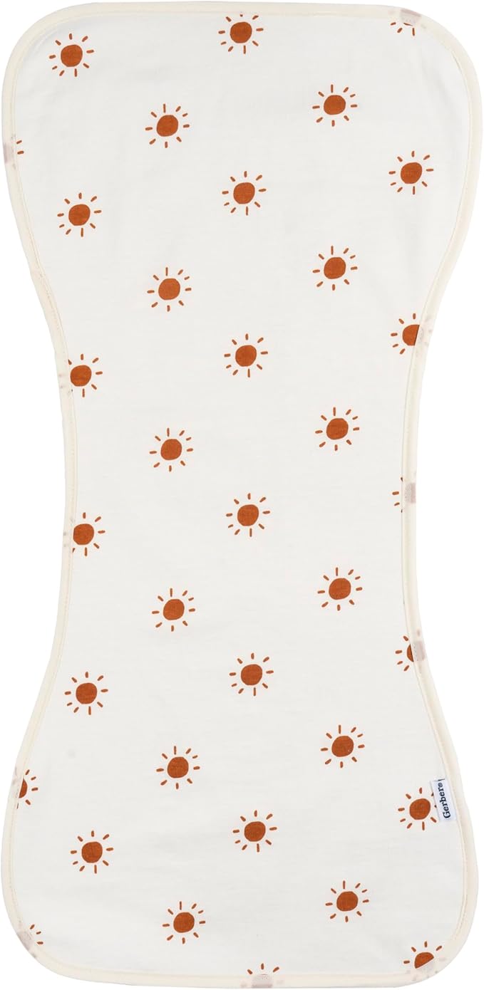 Gerber Baby Unisex Burp Cloths 5-Pack, Rust Tan, Size 10.5" x 21"