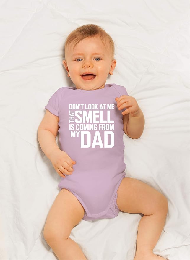 CBTwear Don’t Look at Me That Smell Is Coming From Dad - Baby Clothes - Funny Newborn Bodysuit Outfits for Boys and Girls