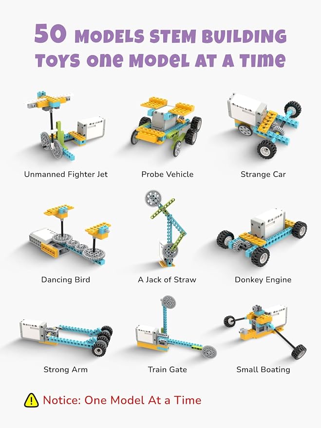 50-in-1 STEM Building Toys for Kids Aged 6-12: 50 Models Science Educational Engineering Blocks Project Kit, Creative Learning Activities for Boys & Girls, for Ages 6-8 8-13