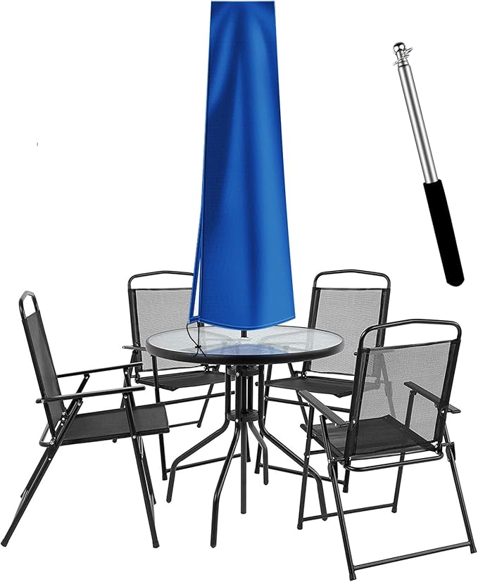 OKPOW Umbrella Covers for Outdoor Umbrellas - Small Patio Umbrella Cover for 6 ft to 9 ft Outdoor Table Umbrella - Waterproof Windproof Anti-UV Garden Parasol Covers, Blue