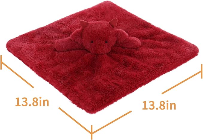 Apricot Lamb Red Dragon Soft Loveys for Babies, Security Blanket for Baby Boy and Girl, 13.8 Inches for Infant and Toddlers