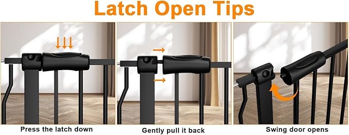 HOOEN 30" Tall Extra Wide Baby Gates for Doorways Stairs 86 to 105 Inch Large Long Pressure Mounted Dog Gates for The House Metal Tension Indoor Child Safety Gates for Kids or Pets