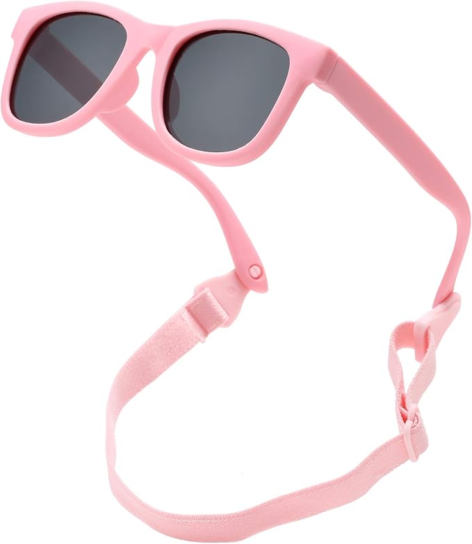 COASION Bendable Flexible Polarized Newborn Baby Sunglasses with Strap for Infant Boys Girls Age 0-12 Months CA8042