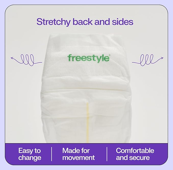 Freestyle BambooTek Diapers – (Size 4) Hyper Absorbent & Non-Toxic – Disposable Diapers for Sensitive Skin – Ultra Soft Diapers (22-37 lbs) – 144 Count