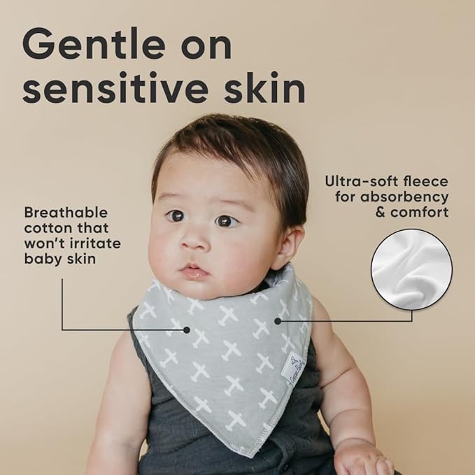 Copper Pearl 4 Pack Soft Cotton Baby Bibs for Drooling and Teething, Absorbent Drool Bibs for Baby Boy, Adjustable to Fit Newborns to Toddlers, Tons of Styles (Cruise Set)