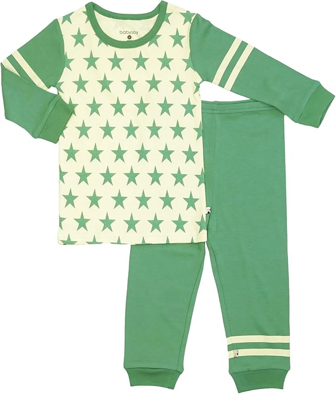 Babysoy Long Sleeve Unisex Lounge Set - Organic 2-Piece PJ Playwear Sets for Baby and Toddler
