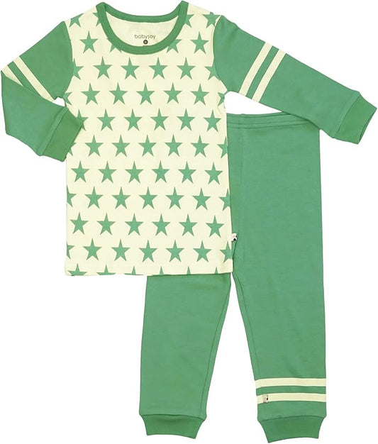 Babysoy Long Sleeve Unisex Lounge Set - Organic 2-Piece PJ Playwear Sets for Baby and Toddler