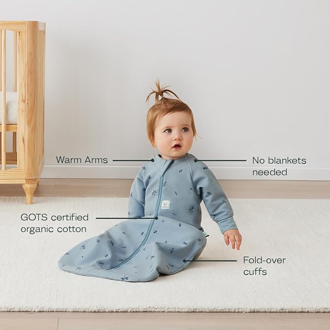 ergoPouch 3.5 Tog Jersey Sleeping Bag – Arms-Out Baby Sleep Sack – Soft, Breathable & Comfortable (3-12 Months, Dragonflies)