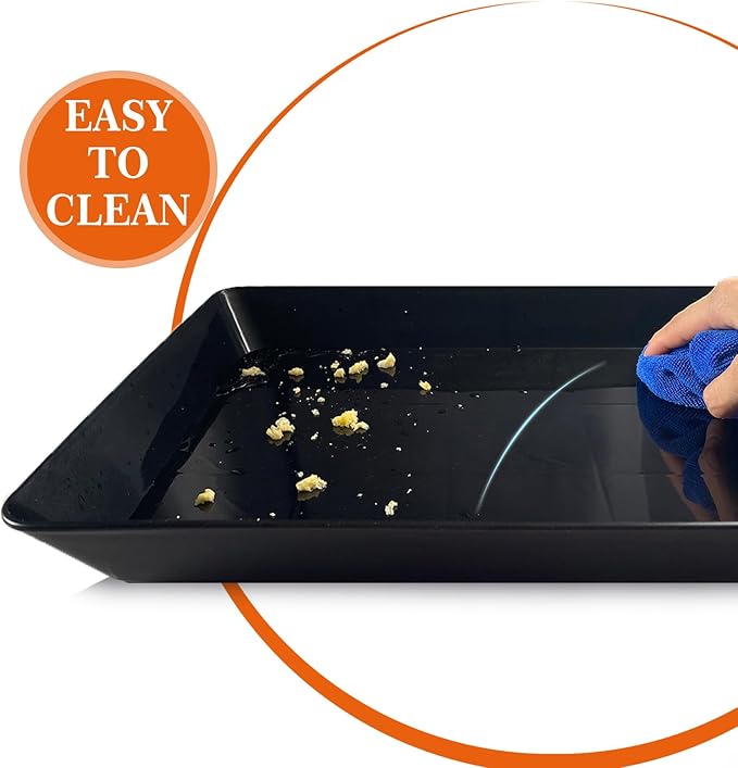 Serving Tray Platter, 3 Pcs Food Tray for Veggie Fruit Snack Dessert Cookie Cheese, Food Trays for Party Supplies Display, Plastic Platters for Serving Food, Large Trays, BPA Free