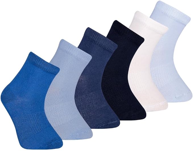 Luna Seamless-Toe Viscose from Bamboo Crew Socks - Soft Eco-Friendly 6-Pack Baby & Toddler Socks