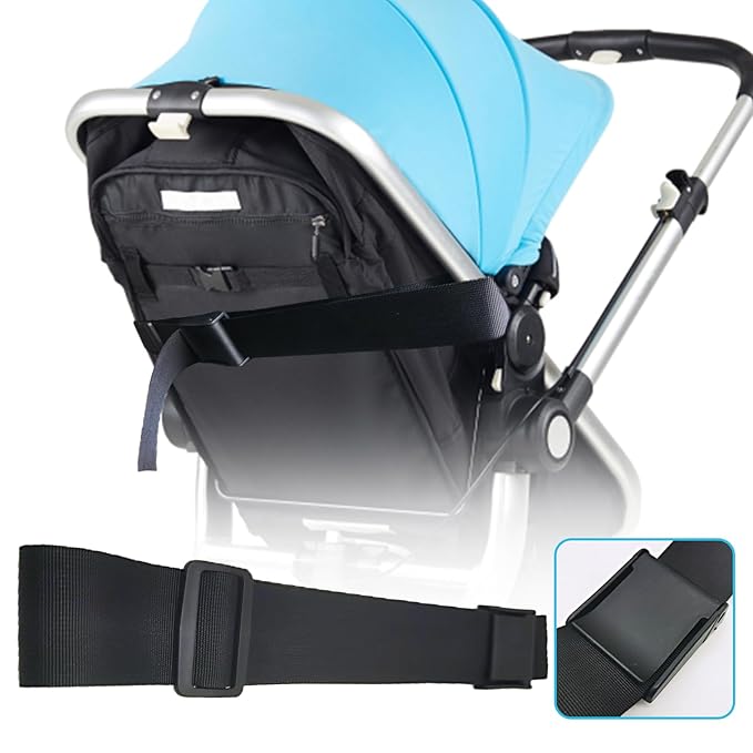 2Pcs Pushchair Stroller Straps Sit Up Seat for Universal Me Upright Pram Chair Babyzen Yoyo Connect Accessories Child Baby Strap (Black)