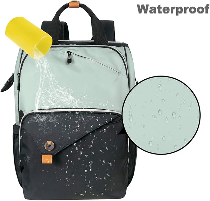 Hap Tim Diaper Bag Backpack,Large Capacity Travel Back Pack Maternity Baby Nappy Changing Bags, Double Compartments with Stroller Straps,Waterproof,Grey Black(US7340-GB)