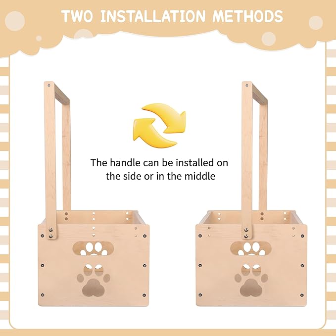 Wooden Baby Shower Crate Closet, Baby Basket with Handle Baby Storage Crate Hamper, Baby Welcome Gifts with 6 Pieces Teddy Bear Wooden Hangers, Baby Personailzed Basket for Pregnancy New Parent