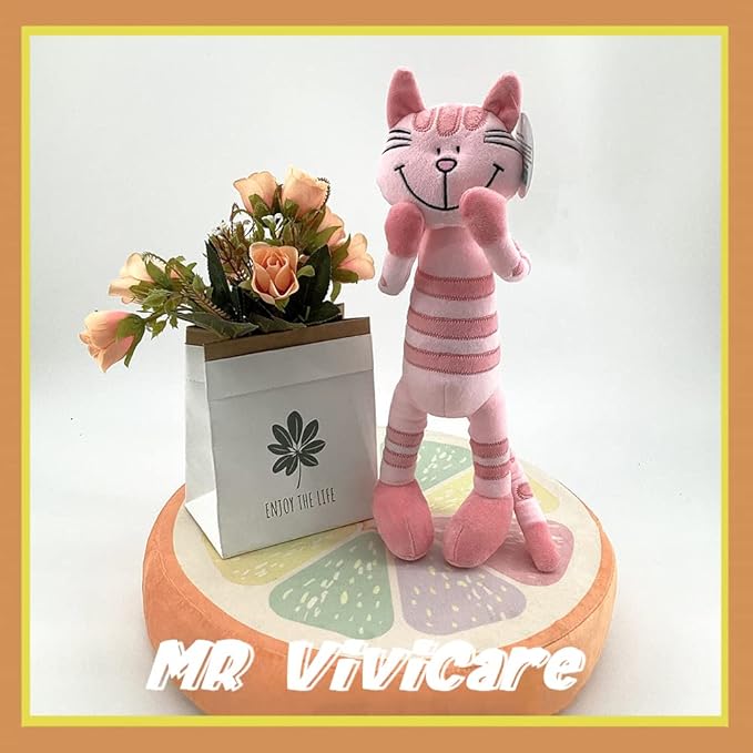 13" Pink Huggable Standing Cat Stuffed Animal Plush Toy, Stuffed Cat Plush Toy for Girls, Great Gift for Children, Birthday, Baby Shower, Christmas, Machine Washable
