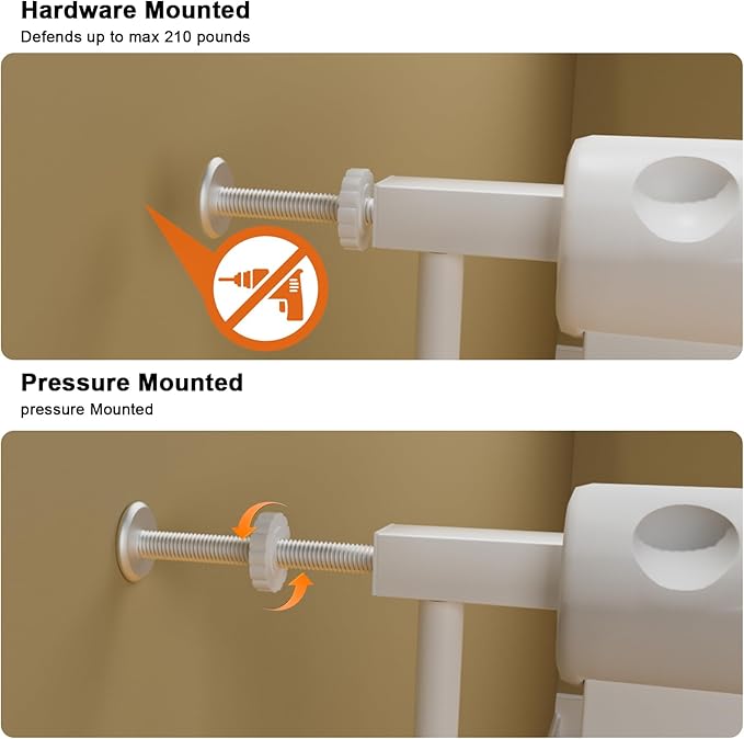 HOOEN Extra Wide Baby Gates 67-71.5 Inch Child Safety Gates for Stairs Doorways Hallway Indoor Pressure Mounted Walk Through Gate for Kids or Pets