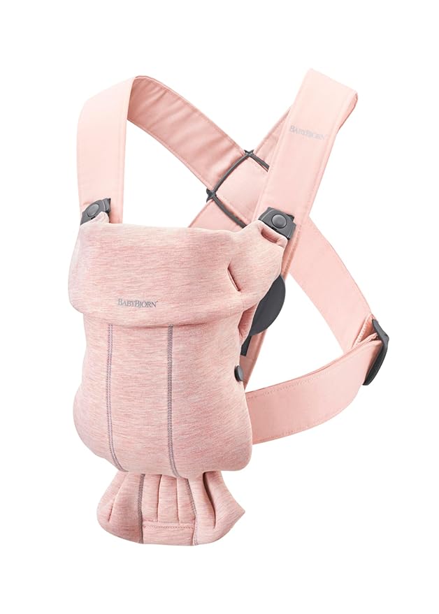 BabyBjörn Baby Carrier Mini, Light Pink, 3D Jersey | Infant Carrier (7-25 lbs), Ergonomic, Easy-to-Use