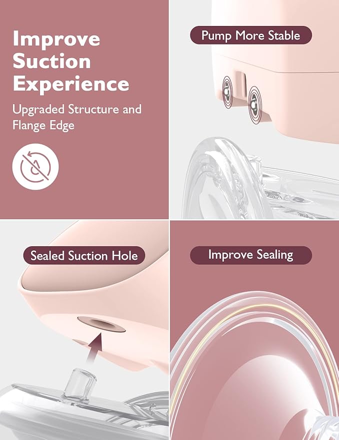 Momcozy S9 Pro Upgraded Wearable Breast Pump, Hands-Free Design with Extended Battery Life & LED Display, Double Electric Portable Pump with 2 Modes & 9 Levels, 24mm, 2-Pack, Pink