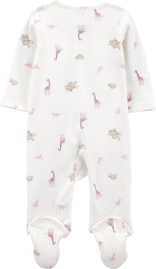 Simple Joys by Carter's Baby Girls' Cotton Footed Sleep and Play, Pack of 2